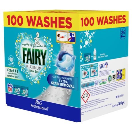 Fairy Non Bio Platinum Pods with Extra Stain Removal. 100 Wash